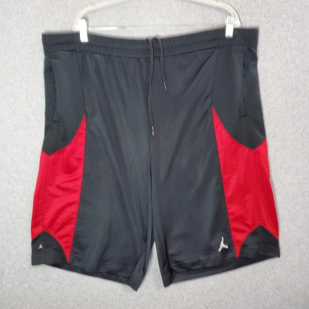 Air Jordan Men Activewear Shorts XL Black Red Durasheen Basketball Jumpman READ